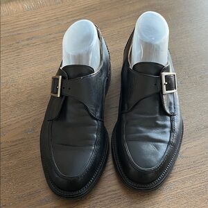 Cable & Co. Italian Monk Strap Shoes Men's Black Leather Buckle Loafers Size 8.5